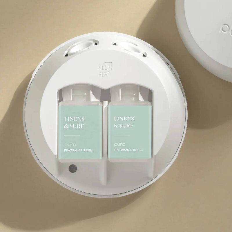 slide 3 of 5, Pura Smart Vial Linens and Surf Fragrance Refill, 1 ct