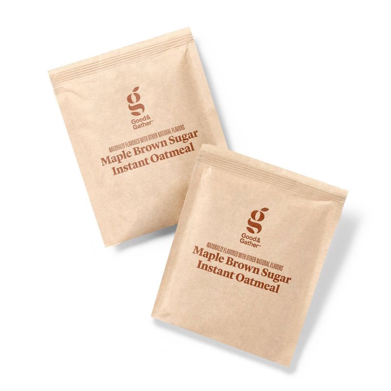 slide 3 of 5, Maple & Brown Sugar Naturally Flavored with Other Natural Flavors Instant Oatmeal - 20ct/30.3oz - Good & Gather™, 20 ct, 30.3 oz
