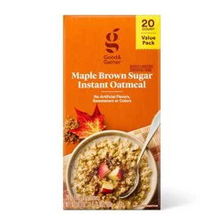 Maple & Brown Sugar Naturally Flavored with Other Natural Flavors Instant Oatmeal - 20ct/30.3oz - Good & Gather™