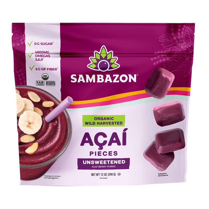 slide 1 of 3, Sambazon Frozen Unsweetened Acai Berry Pieces - 12oz, 12 oz