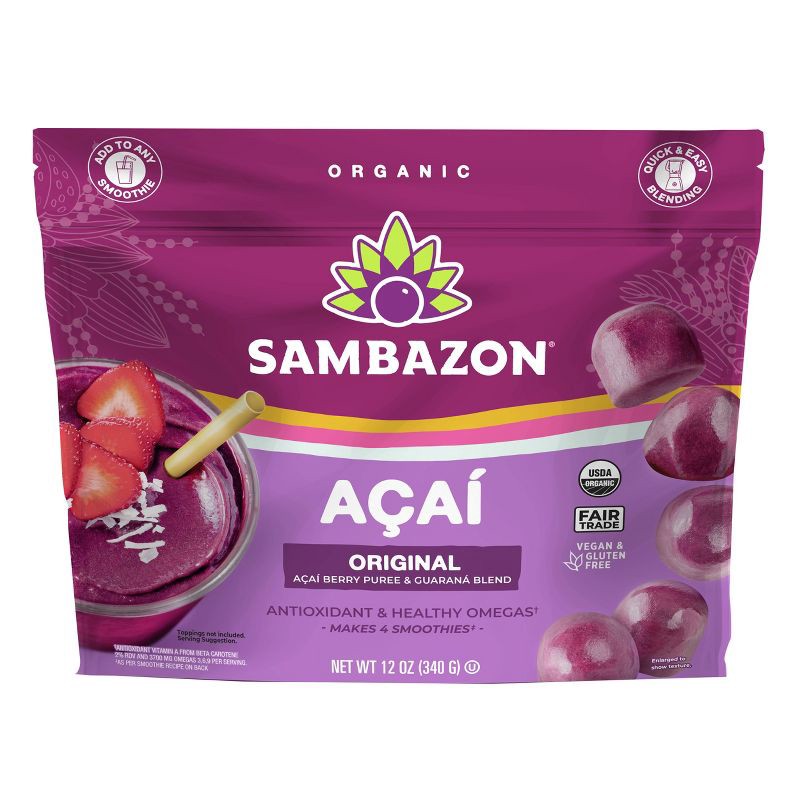 slide 1 of 4, Sambazon Frozen Original Acai Berry & Guarana Globes - 12oz, 12 oz