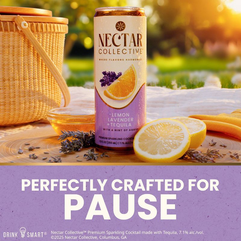 slide 6 of 7, Nectar Collective Lemon Lavender Tequila - 4pk/12 fl oz Cans, 4 ct; 12 fl oz