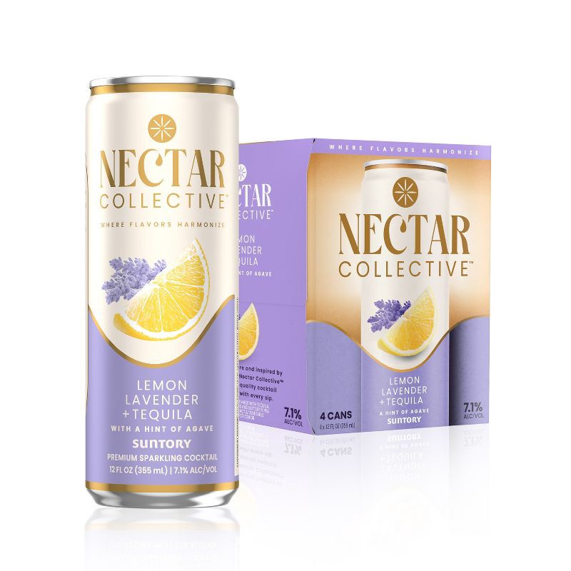 slide 1 of 8, Nectar Collective Lemon Lavender Tequila - 4pk/12 fl oz Cans, 4 ct; 12 fl oz