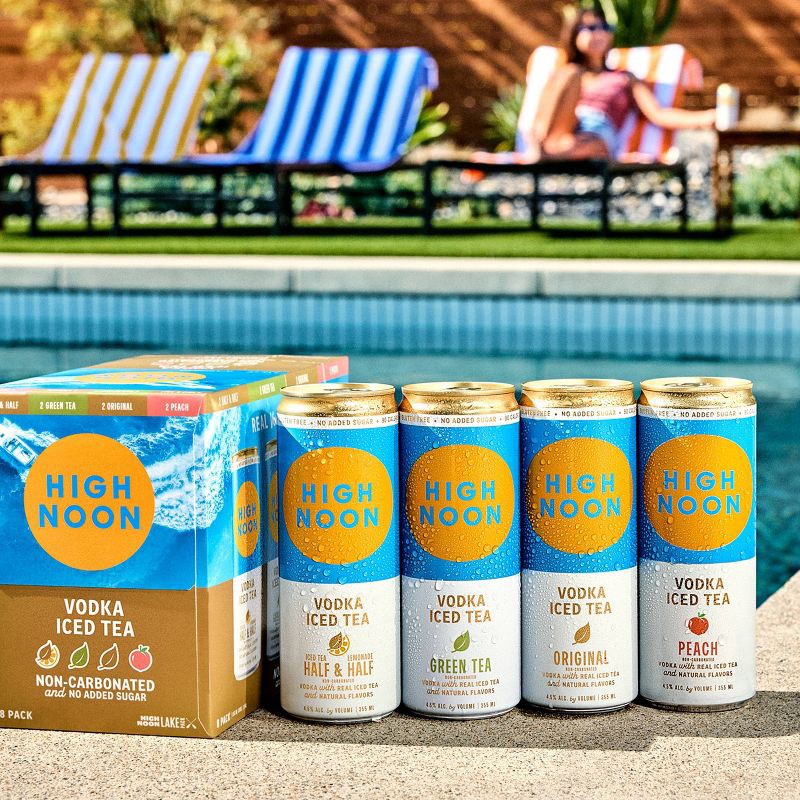 slide 4 of 8, High Noon Iced Tea Variety Flavored Beverages - 8pk/12 fl oz Cans, 8 ct; 12 fl oz