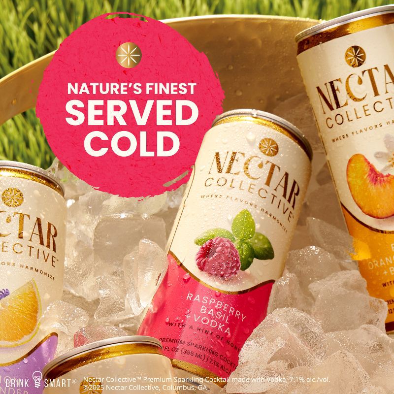 slide 5 of 7, Nectar Collective Raspberry Basil Vodka - 4pk/12 fl oz Cans, 4 ct; 12 fl oz