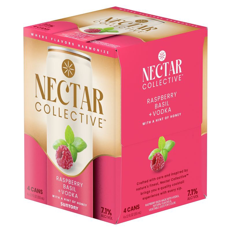slide 7 of 7, Nectar Collective Raspberry Basil Vodka - 4pk/12 fl oz Cans, 4 ct; 12 fl oz