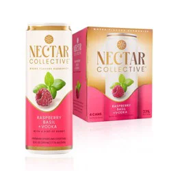 Nectar Collective Raspberry Basil Vodka - 4pk/12 fl oz Cans