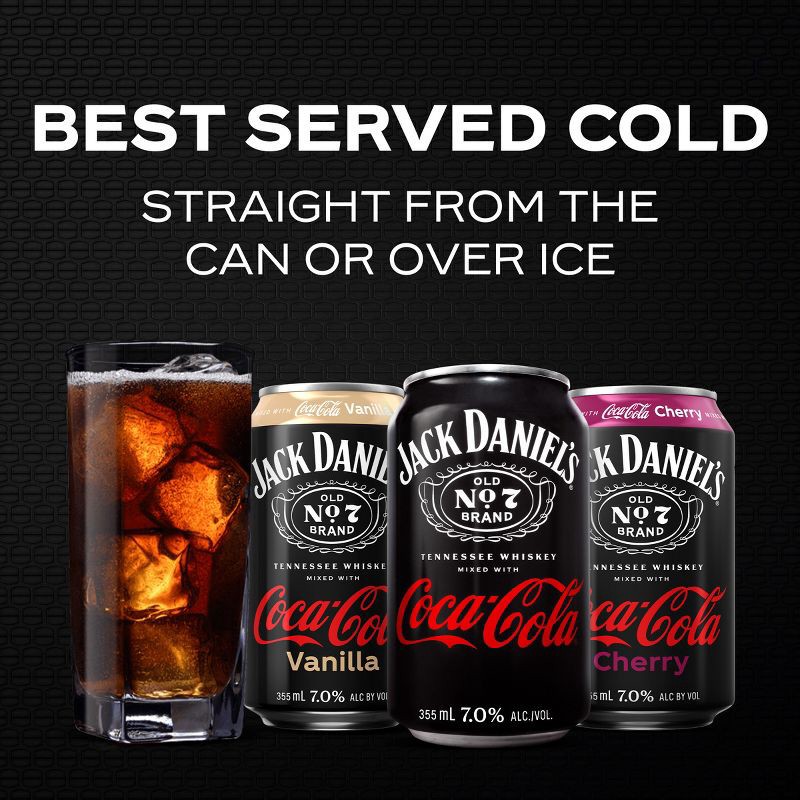 slide 6 of 10, Jack Daniel's & Coca-Cola Variety Flavored Beverages - 6pk/12 fl oz Cans, 6 ct; 12 fl oz