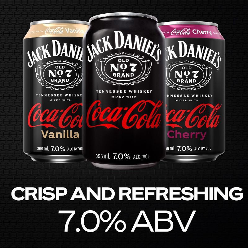 slide 7 of 10, Jack Daniel's & Coca-Cola Variety Flavored Beverages - 6pk/12 fl oz Cans, 6 ct; 12 fl oz