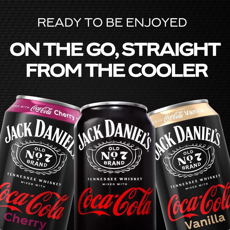 slide 8 of 10, Jack Daniel's & Coca-Cola Variety Flavored Beverages - 6pk/12 fl oz Cans, 6 ct; 12 fl oz
