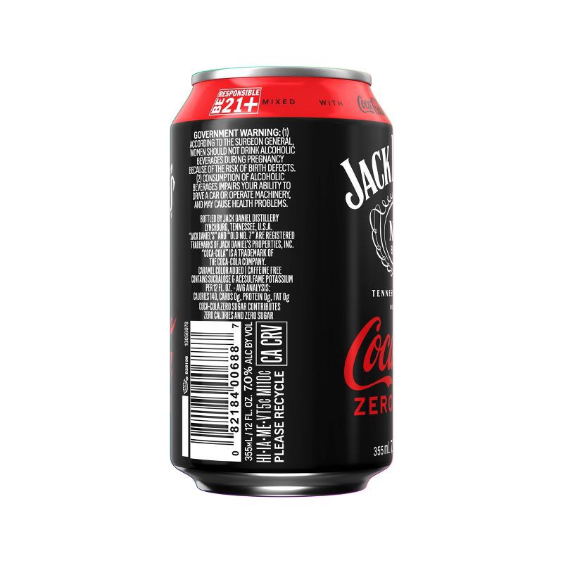 slide 10 of 10, Jack Daniel's & Coca-Cola Variety Flavored Beverages - 6pk/12 fl oz Cans, 6 ct; 12 fl oz