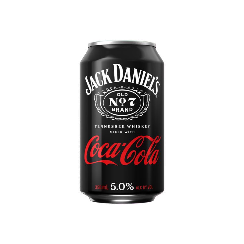 slide 5 of 8, Jack Daniel's & Coca-Cola - 4pk/12 fl oz Cans, 4 ct; 12 fl oz