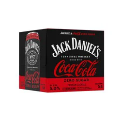 Jack Daniel's & Coca-Cola Zero - 4pk/12 fl oz Cans
