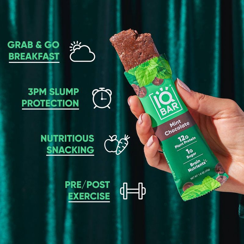 slide 5 of 6, IQBAR Mint Chocolate Protein Bars - 6.4oz/4ct, 4 ct; 6.4 oz