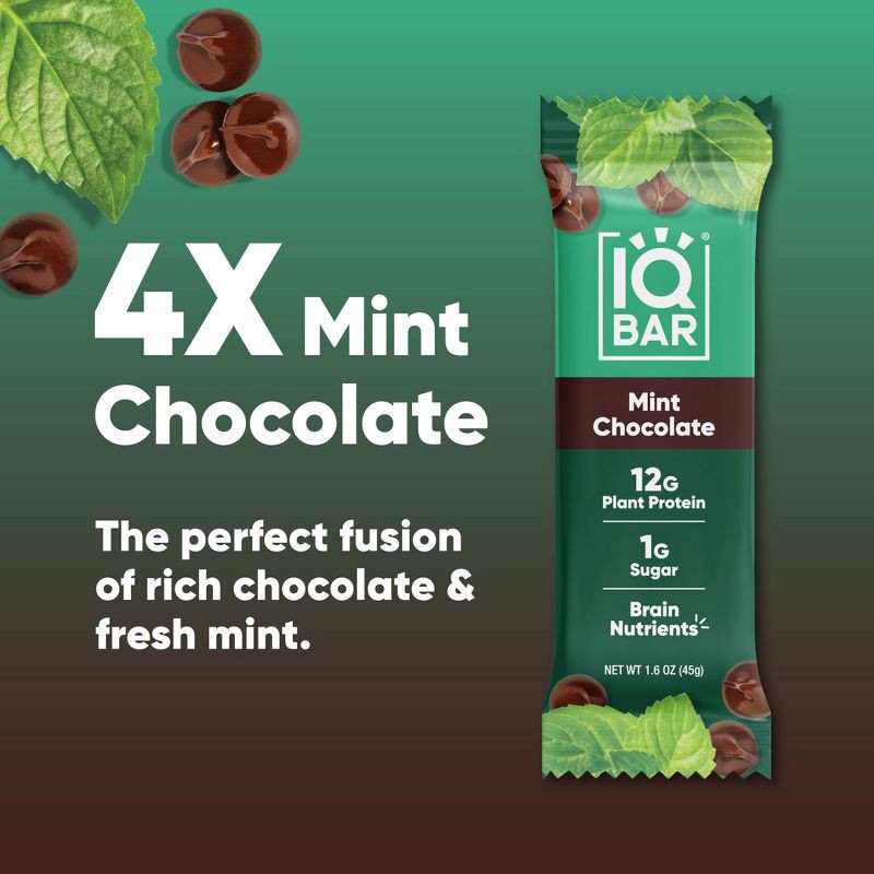 slide 6 of 6, IQBAR Mint Chocolate Protein Bars - 6.4oz/4ct, 4 ct; 6.4 oz