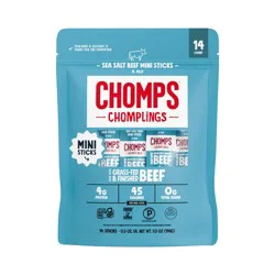 Chomps Snack Sticks Chomps Chomplings Sea Salt Beef Mini Sticks - 7oz/14ct