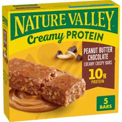 Nature Valley Creamy Protein Peanut Butter Chocolate Creamy Crispy Bars - 5ct