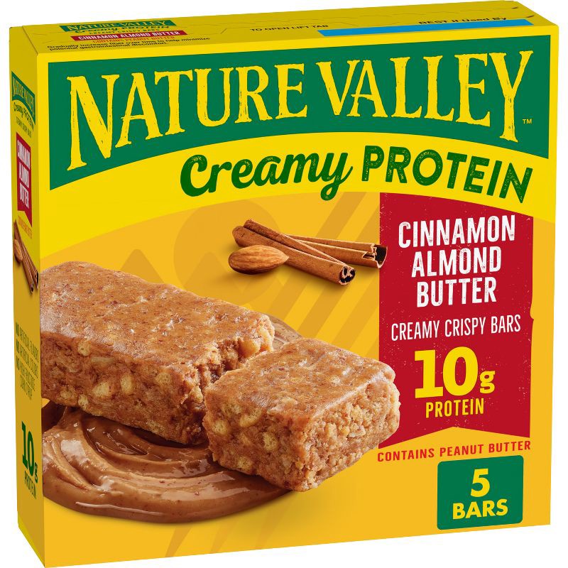 slide 1 of 8, Nature Valley Creamy Protein Cinnamon Almond Butter Bars - 5ct, 5 ct