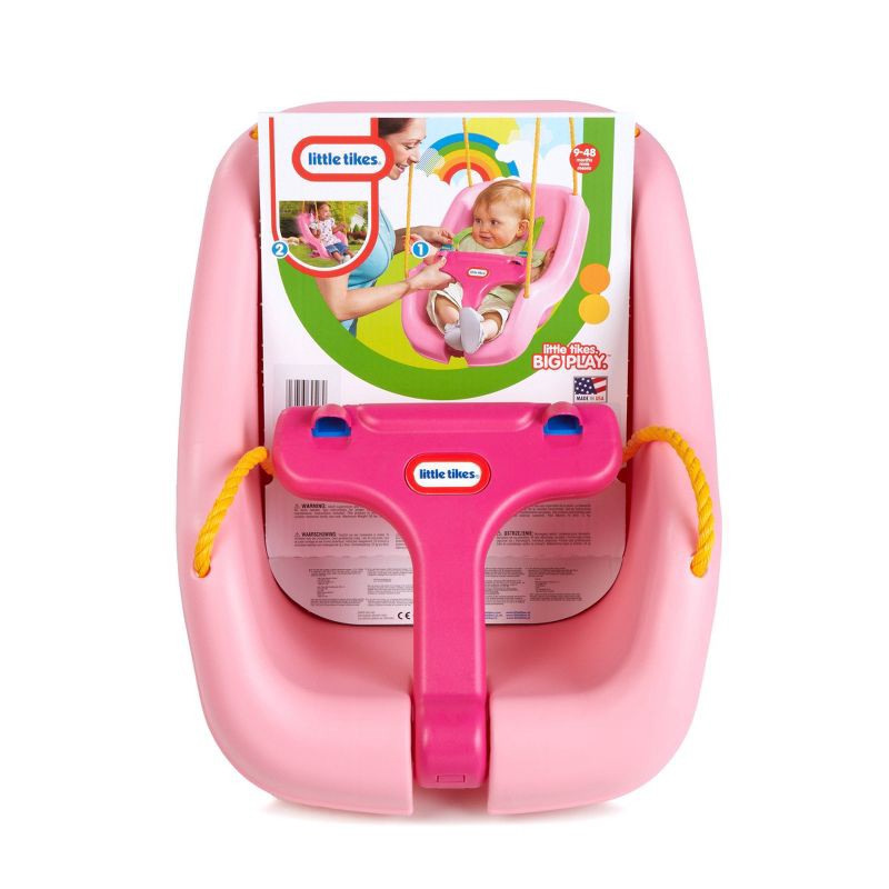 slide 2 of 5, Little Tikes 2-in-1 Snug n Secure Toddler/Bucket Swing - Pink, 1 ct