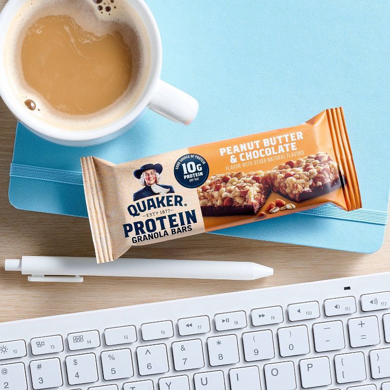 slide 5 of 9, Quaker Peanut Butter & Chocolate Chewy Protein Granola Bars - 7oz/5ct, 5 ct; 7 oz