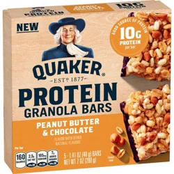 Quaker Peanut Butter & Chocolate Chewy Protein Granola Bars - 7oz/5ct