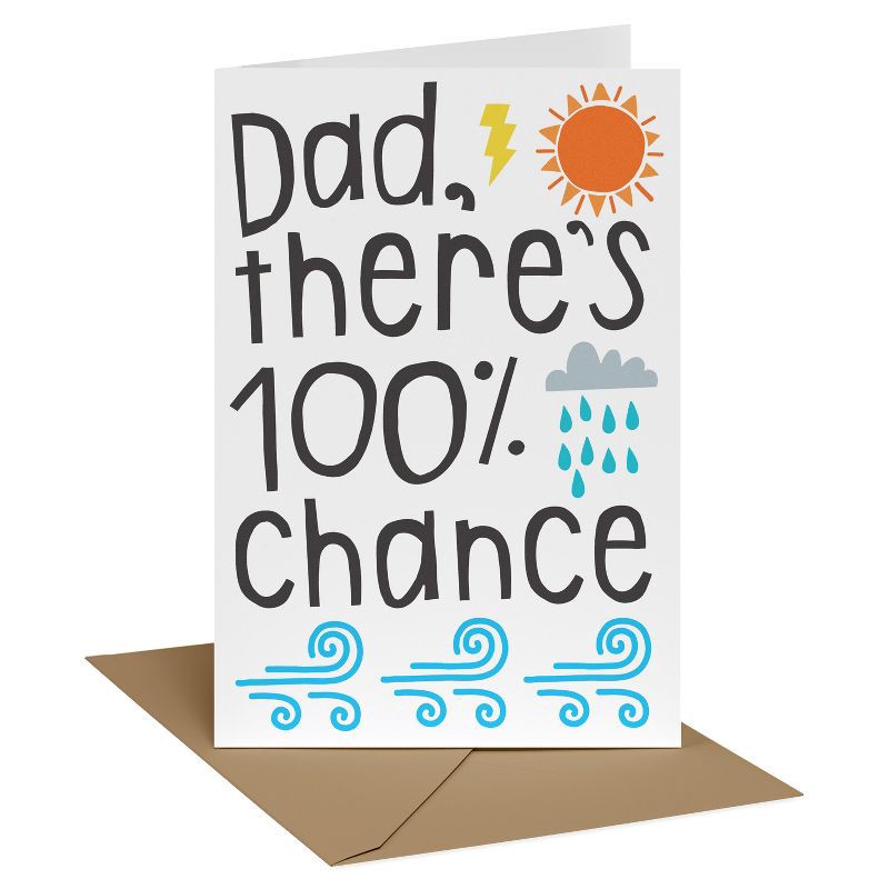 slide 1 of 3, Recycled Paper Greetings Father's Day Card for Dad, Love Ya Rain or Shine, Includes Envelope, 1 ct