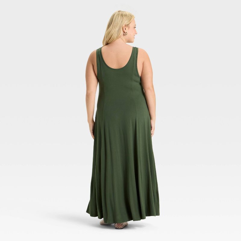 slide 2 of 3, Women's Seamed Maxi Dress - Ava & Viv™ Dark Olive Green XXL, 1 ct
