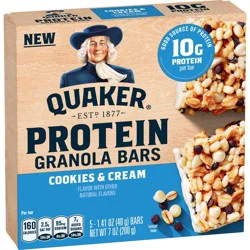 Quaker Cookies & Cream Chewy Protein Granola Bars - 7oz/5ct