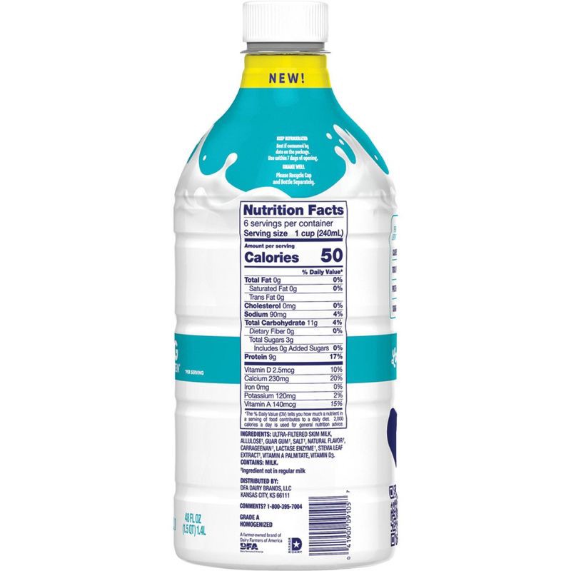 slide 6 of 8, DairyPure Milk 50 Skim Vanilla Milk - 48 fl oz, 48 fl oz