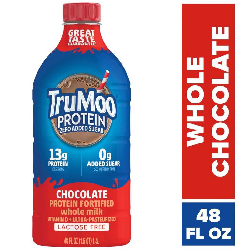 slide 4 of 9, TruMoo Zero Sugar Whole Chocolate Milk - 48 fl oz, 48 fl oz