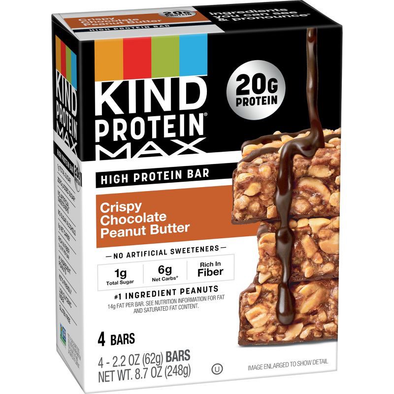slide 3 of 5, KIND Protein Max Chocolate Peanut Butter Protein Bars - 8.7oz/4pk, 8.7 oz, 4 ct