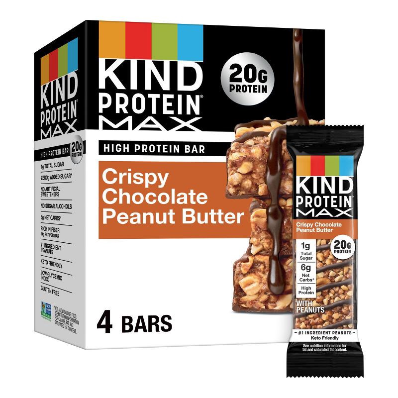 slide 1 of 5, KIND Protein Max Chocolate Peanut Butter Protein Bars - 8.7oz/4pk, 8.7 oz, 4 ct