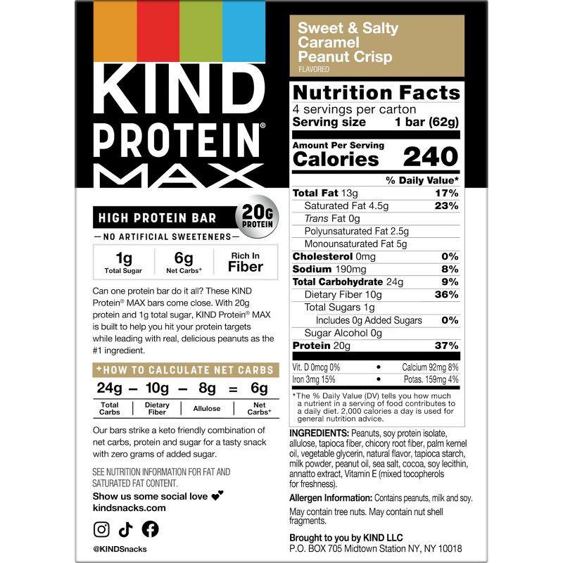 slide 2 of 5, KIND Protein Max Crisp Protein Bars - 8.7oz/4pk, 8.7 oz, 4 ct