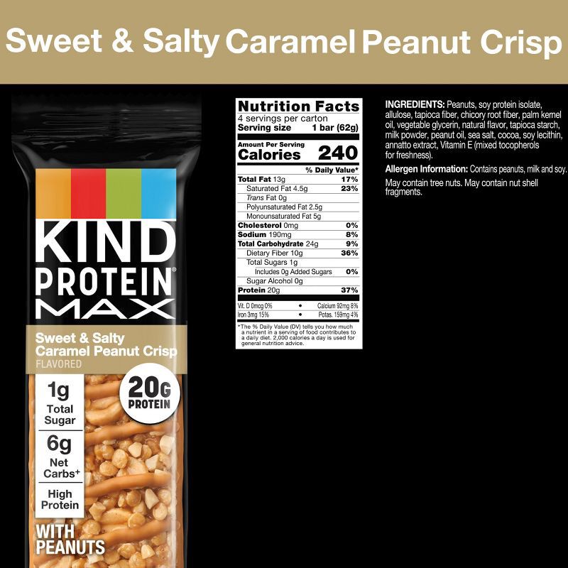 slide 4 of 5, KIND Protein Max Crisp Protein Bars - 8.7oz/4pk, 8.7 oz, 4 ct