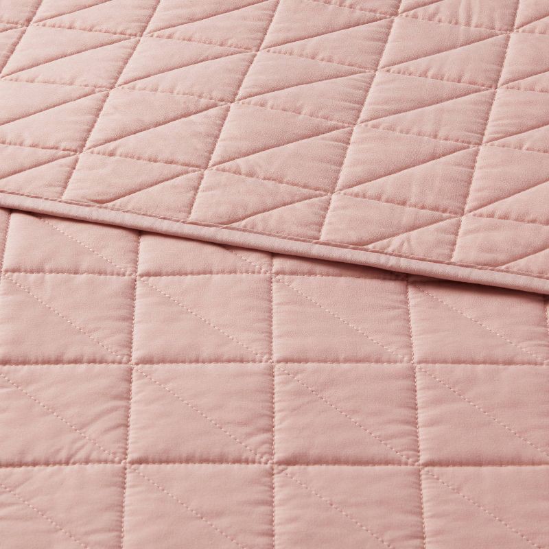 slide 3 of 3, King Microfiber Quilt Light Pink - Room Essentials™, 1 ct
