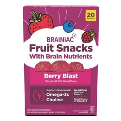Brainiac Kids Fruit Snacks with Omega-3s Berry Blast - 12.4oz/20ct