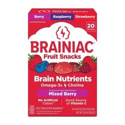 Brainiac Kids Fruit Snacks Mixed Berry- 20 ct/ 12.4 oz