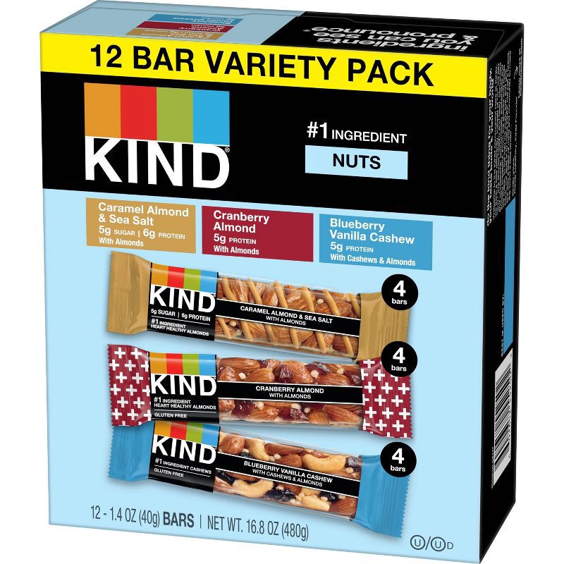 slide 3 of 10, KIND Nutrition Bars Variety Pack - 12ct, 12 ct