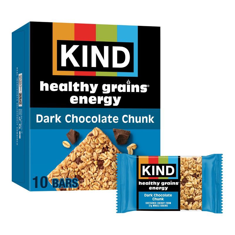 slide 1 of 5, KIND Healthy Grains Energy Dark Chocolate Chunk Protein Bars - 10ct, 10 ct
