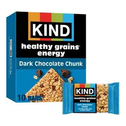 KIND Healthy Grains Energy Dark Chocolate Chunk Protein Bars - 10ct