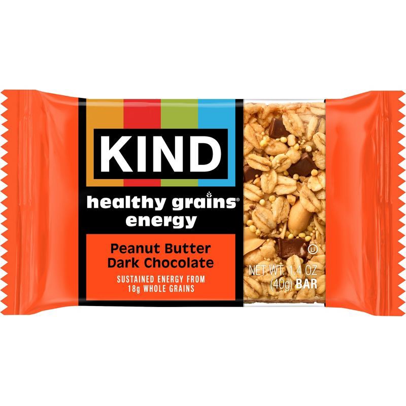 slide 2 of 5, KIND Healthy Grains Energy Peanut Butter Dark Chocolate Protein Bars - 10ct, 10 ct