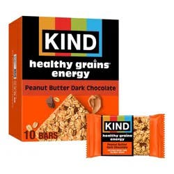 KIND Healthy Grains Energy Peanut Butter Dark Chocolate Protein Bars - 10ct