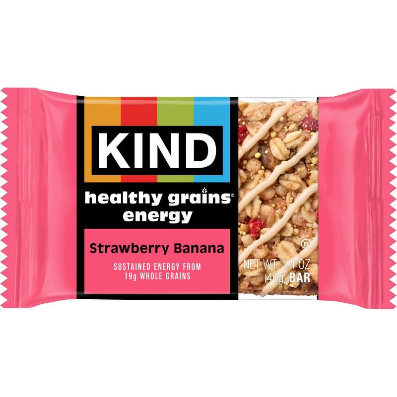 slide 2 of 5, KIND Health Grains Energy Strawberry Banana Protein Bars - 5ct, 5 ct