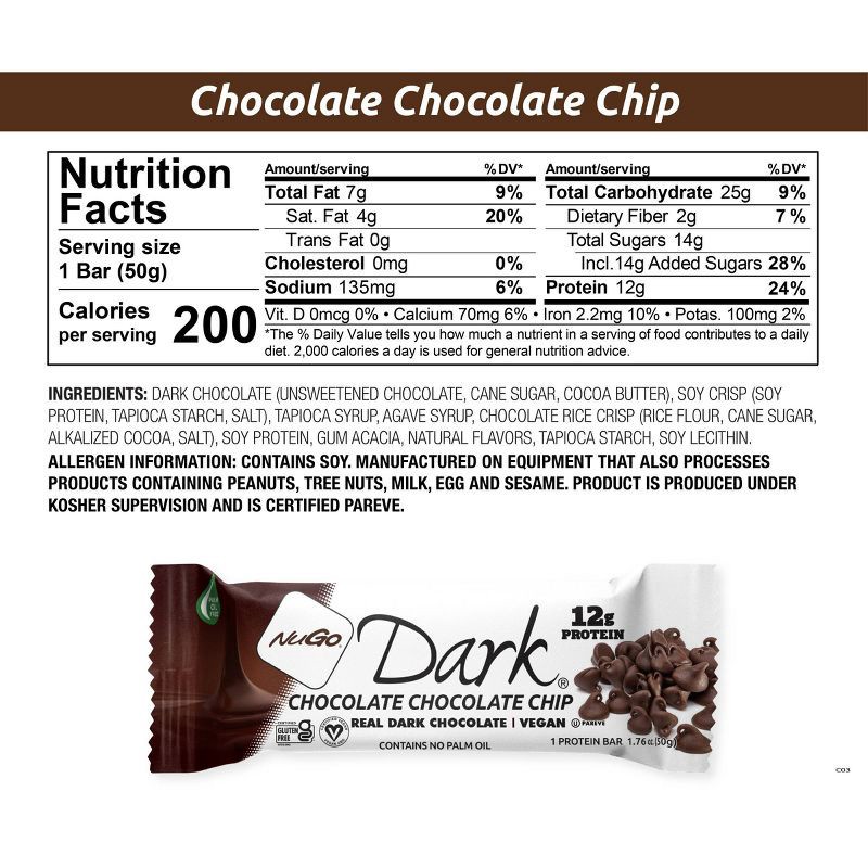 slide 5 of 5, NuGo Nutrition Chocolate Chip Bars - 10.56oz/6ct, 10.56 oz, 6 ct
