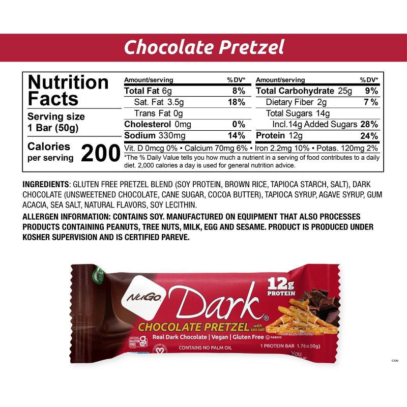 slide 6 of 6, NuGo Nutrition Chocolate Pretzel Bars - 10.56oz/6ct, 10.56 oz, 6 ct