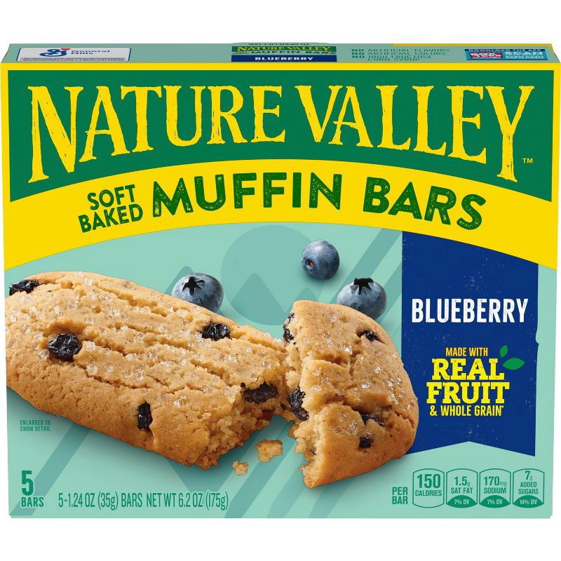 slide 2 of 5, Nature Valley Soft Baked Blueberry Muffin Bars - 5ct, 5 ct