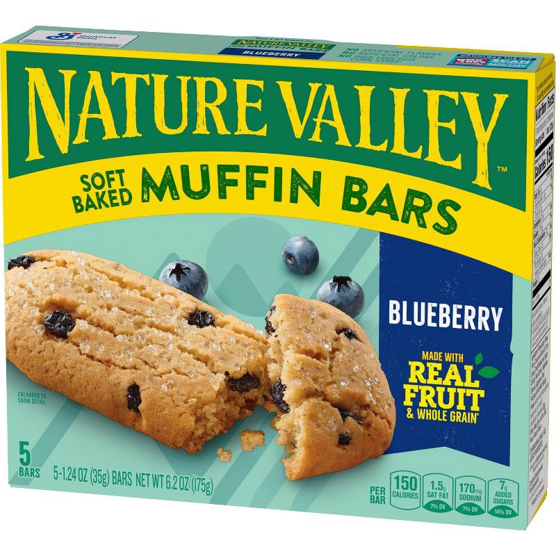 slide 3 of 5, Nature Valley Soft Baked Blueberry Muffin Bars - 5ct, 5 ct