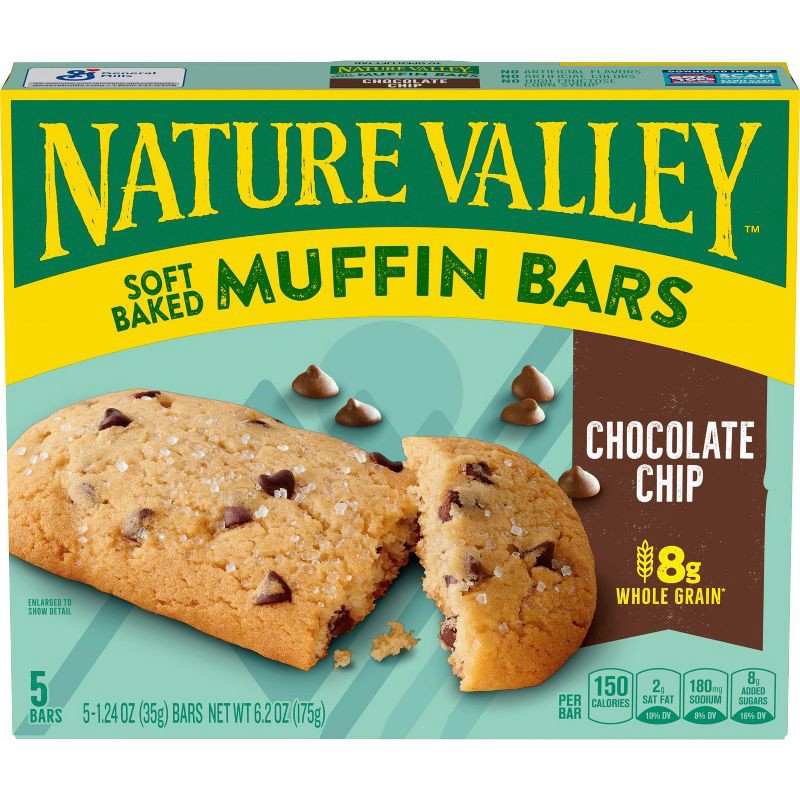 slide 2 of 5, Nature Valley Soft Baked Chocolate Chip Muffin Bars - 5ct, 5 ct