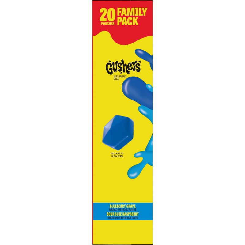 slide 5 of 11, Fruit Gushers Blueberry Grape Sour Blue Raspberry Fruit Snacks - 16oz/20ct, 20 ct; 16 oz