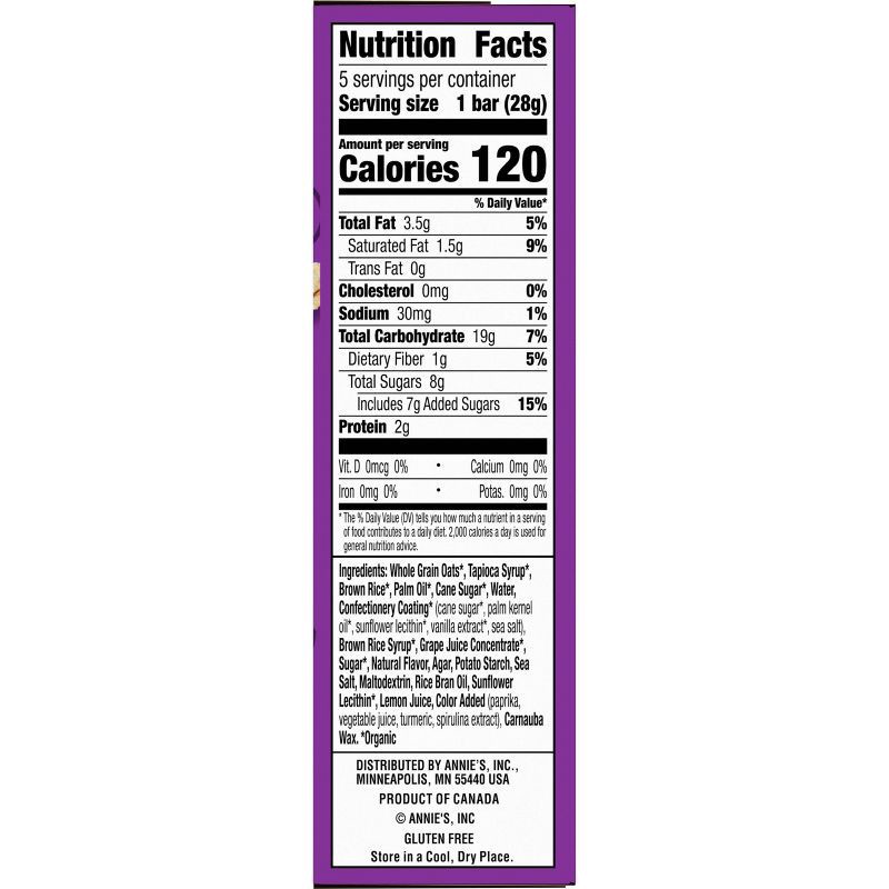 slide 4 of 5, Annie's Gluten Free Chewy Granola Snack Bars Birthday Cake - 5ct, 5 ct